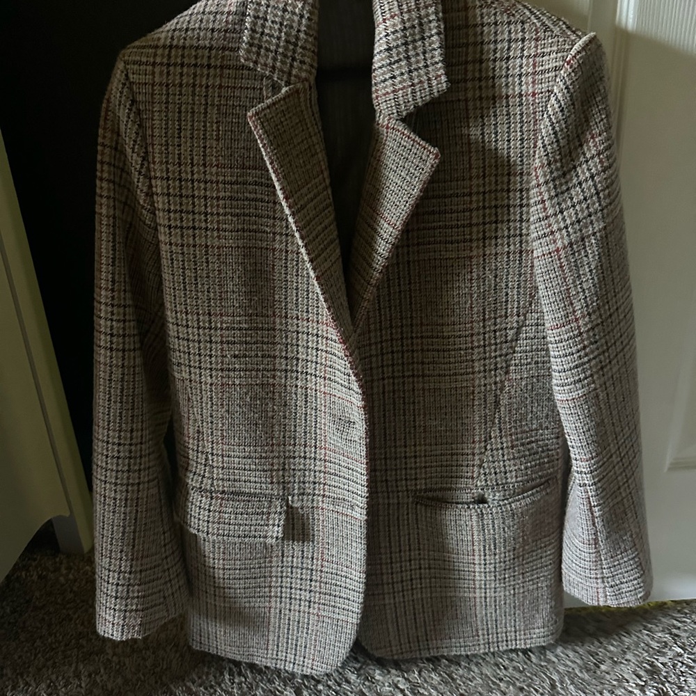 Rouje Textured Knit Jacket in Brown and Red
